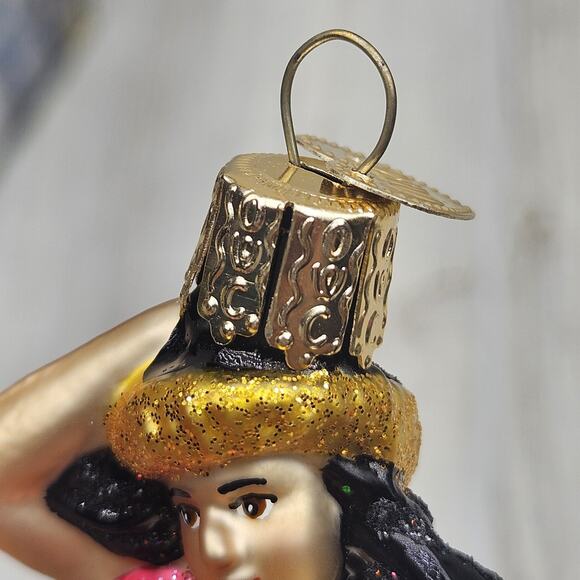 Old World Christmas Hula Dancer Ornament Handcrafted Glass Hawaii‎ Holiday Decor - Picture 8 of 9